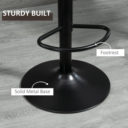 Adjustable Bar Stools Set of 2, Leathaire Swivel Barstools with Back and Footrest, Upholstered Bar Chairs for Kitchen, D