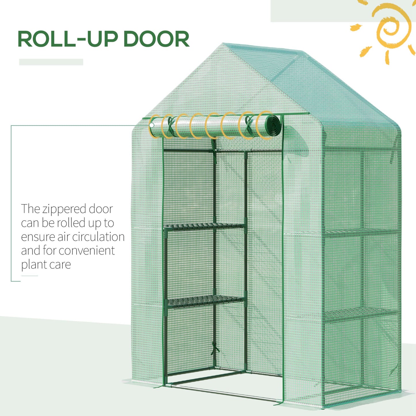 55" x 28" x 75" Walk-in Greenhouse Portable Garden Plant Flower Seed Warm House with 4 Shelves Outdoor Plant Growth Hot 