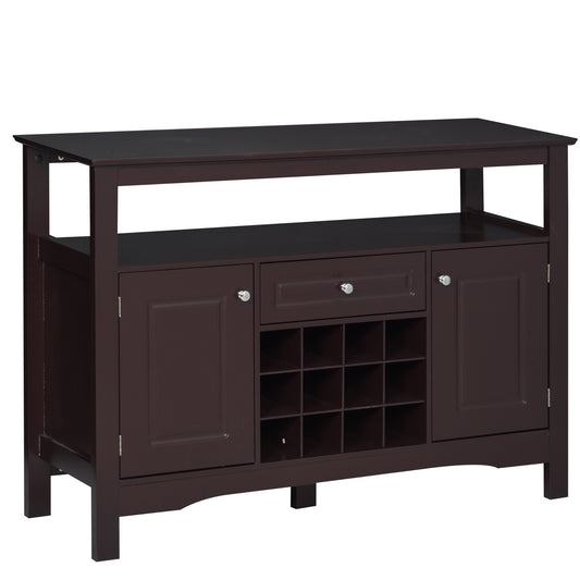 Modern Kitchen Buffet Bar Cabinet Storage Sideboard Dining Server with Drawer & 12-Bottle Wine Rack for Living Room, Esp