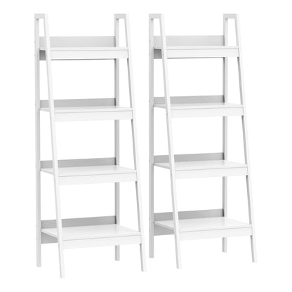 Set of 2, 4 Tier Ladder Shelf Bookcase, Multi-Use Display Rack, Storage Shelving Unit Display Stand, Flower Plant Stand,