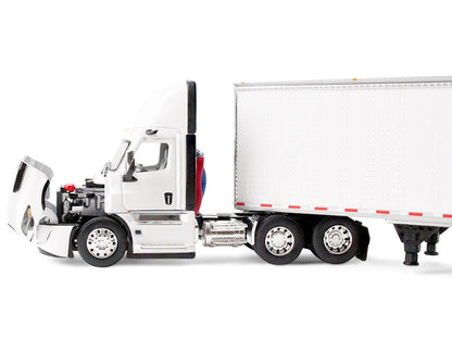 Freightliner Fifth Generation Cascadia Day Cab and 53' Utility Trailer with Skirts White 1/64 Diecast Model by DCP/First Gear