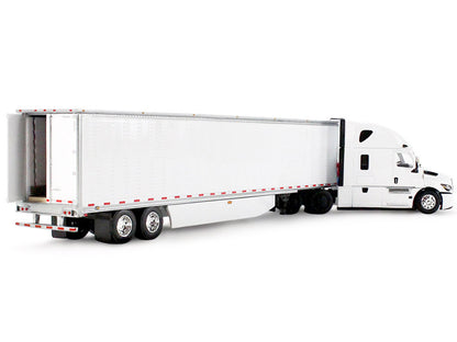 Freightliner Fifth Generation Cascadia Raised Roof Sleeper & 53' Utility Trailer with Skirts White 1/64 Diecast Model by DCP/First Gear