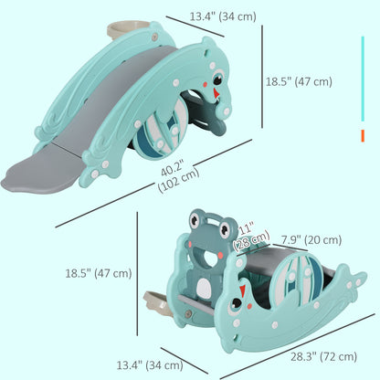 Qaba 3-in-1 Kids Slide And Rocking Horse Dual-Use Children Activity Equipment Portable Slide Indoor Outdoor Playground T