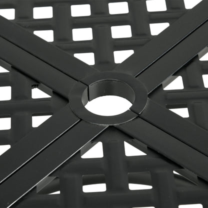 42" Round Outdoor Dining Table for 4 Persons, Metal Patio Dining Table with Umbrella Hole for Backyard, Lawn, Balcony