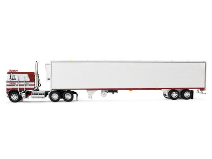 Kenworth K100 COE Flat Top and 53' Utility Trailer with Reefer "Red's Favorites - Jim Skrinar" Red with White Stripes 1/64 Diecast Model by DCP/First Gear