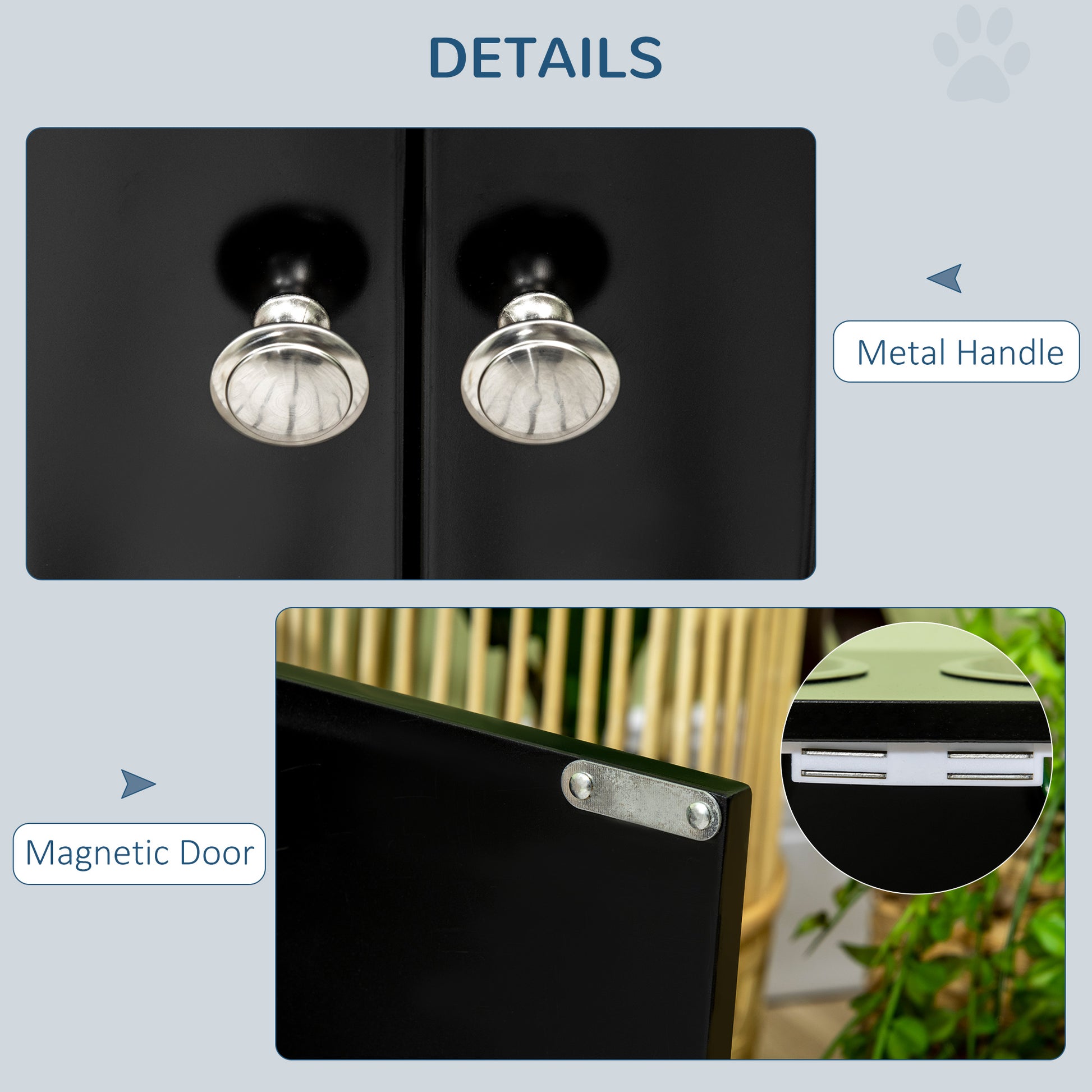 Elevated Dog Bowls for Large Dogs Pet Feeding Station with Stand, Storage, 2 Stainless Steel Food and Water Bowls, Black