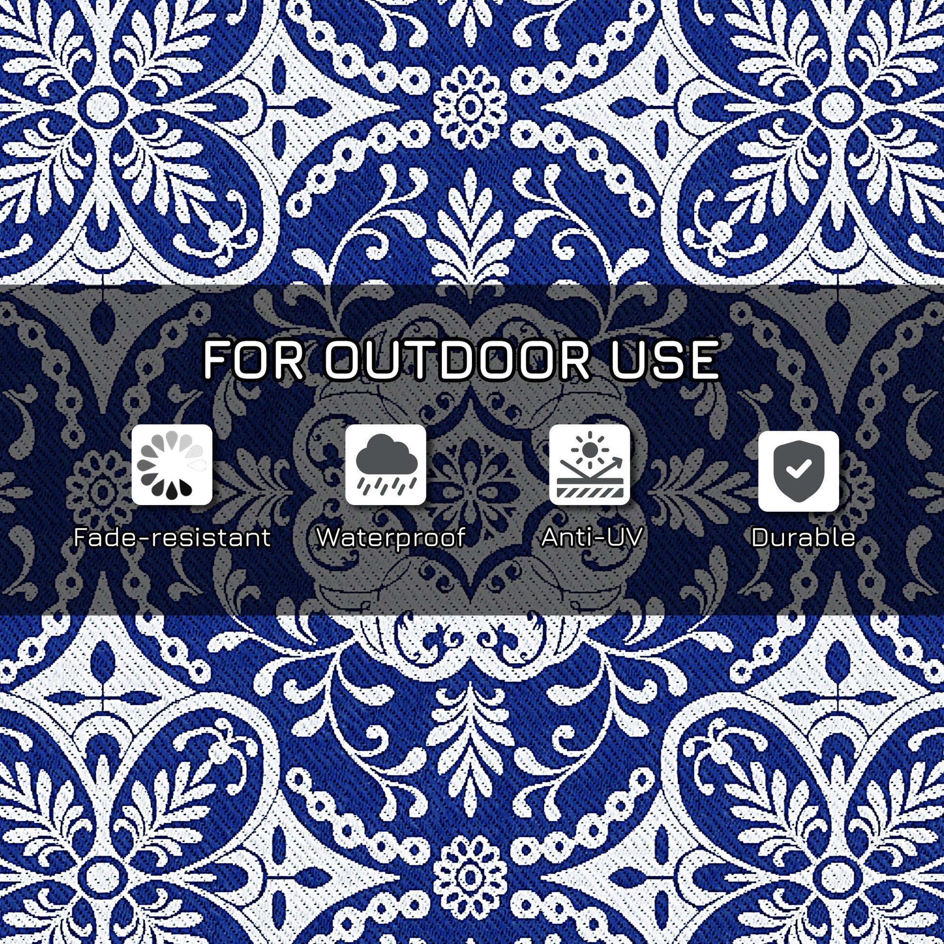 Portable Outdoor Rug with Carry Bag, 9' x 12' Reversible Mat, Waterproof Plastic Straw RV Rug for Backyard, Deck, Picnic