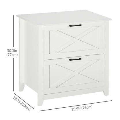 Vertical File Cabinet with Hanging Bars for A4 Size for Home Office, 29.9"x 19.7"x 30.3", White