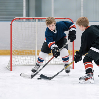 Soozier Hockey Net, Easy Set Up Hockey Goal with Steel Frame, PE Mesh, Outdoor Hockey Training Equipment for Garden, Bac