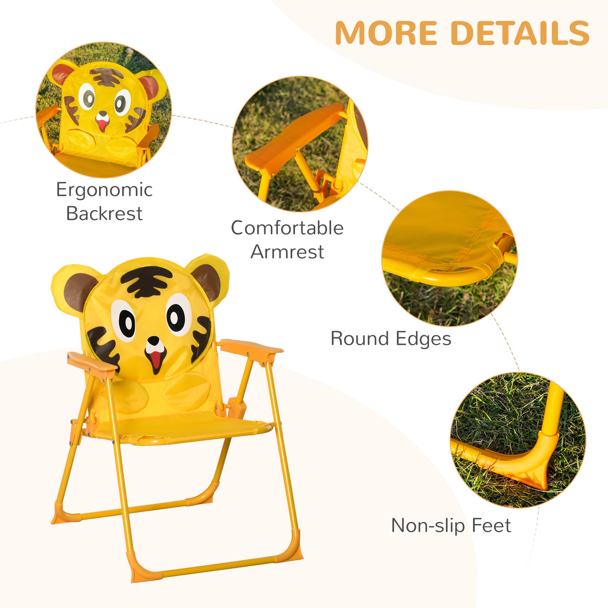 Kids Folding Picnic Table and Chair Set Pattern Outdoor Garden Patio Backyard with Removable & Height Adjustable Sun Umb