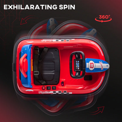 VarietyKart Kids Bumper Car, 6V 360° Rotation Electric Ride on Car, Twin Motors Battery Powered Toy with Music, Horn and