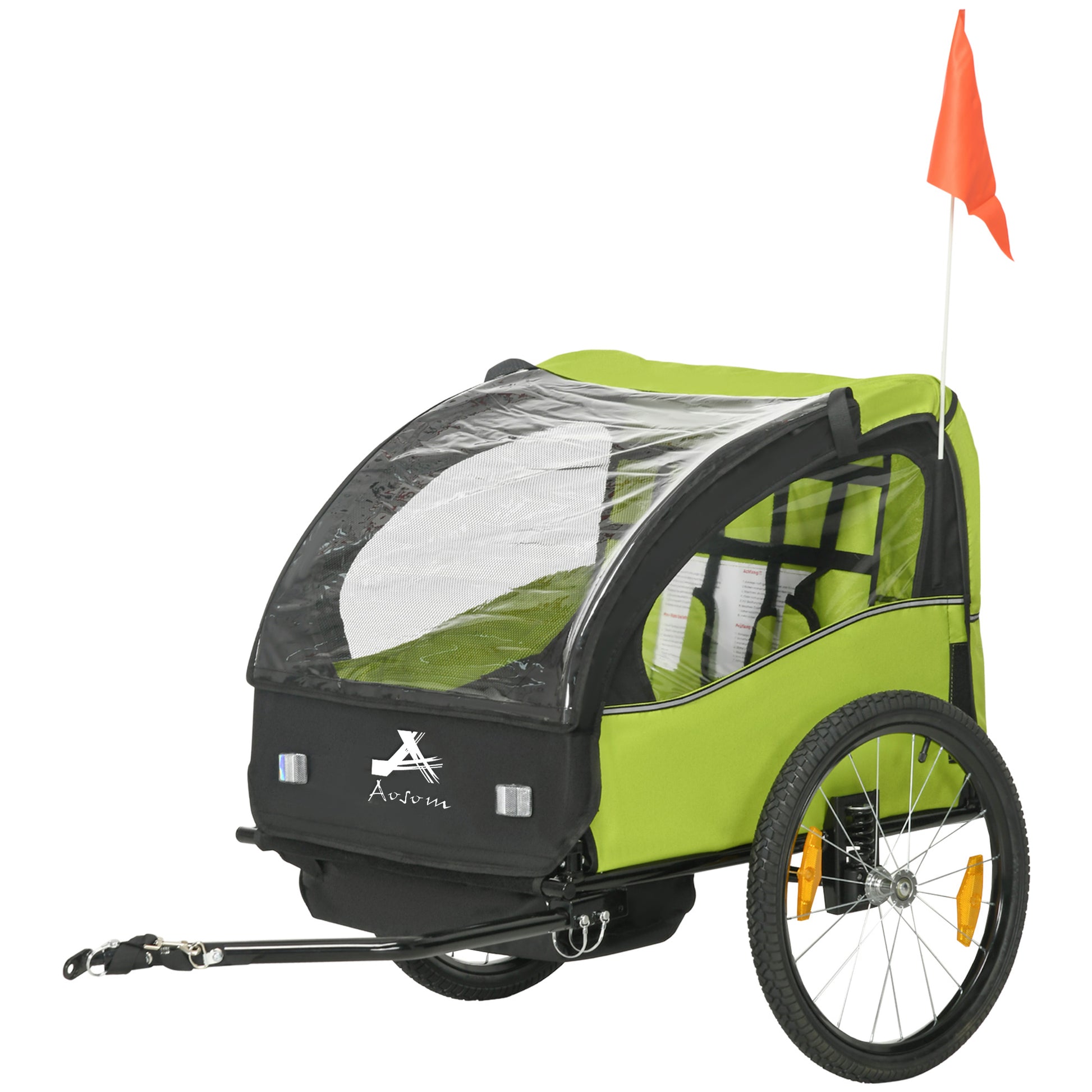 VarietyKart 2 Seat Bike Trailer for Kids, Baby Stroller with Storage Bag, 5 Point Harness, Bicycle Trailer with 20" Whee