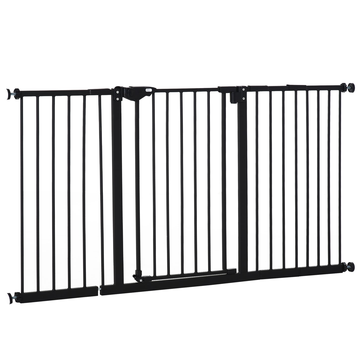 29"-58" Wide Pet Gate with Door Dog Gate and Barrier Indoor for Stairs Includes 7", 8", 12" Extensions Kit, 30 Inch Tall