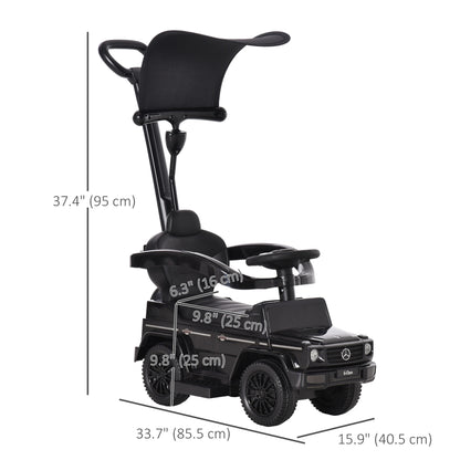 VarietyKart Mercedes-Benz G350 Licensed Push Car, 3-in-1 Toddler Sliding Car with Horn, Steering, Foot Rest, Seat Storag
