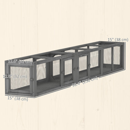 Cat Tunnel, Outdoor Cat Enclosure with Combinable Design, 8 Doors, 98" Kitty Toys for House, Window, Cage, Dark Grey