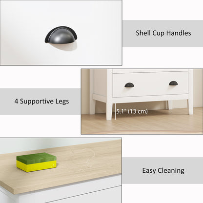 Chest of Drawers with Anti-Tipping, Simple Setup, Easy Clean, Quiet Slides, Modern 3 Drawer Dresser, White
