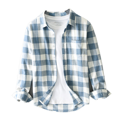 Men's Casual Plaid Button-Up Shirt