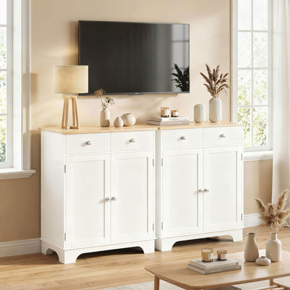 Sideboard Buffet Cabinet with Storage, 27" Kitchen Cabinet with Adjustable Shelf, 2 Drawers and 2 Doors, Coffee Bar Cabi