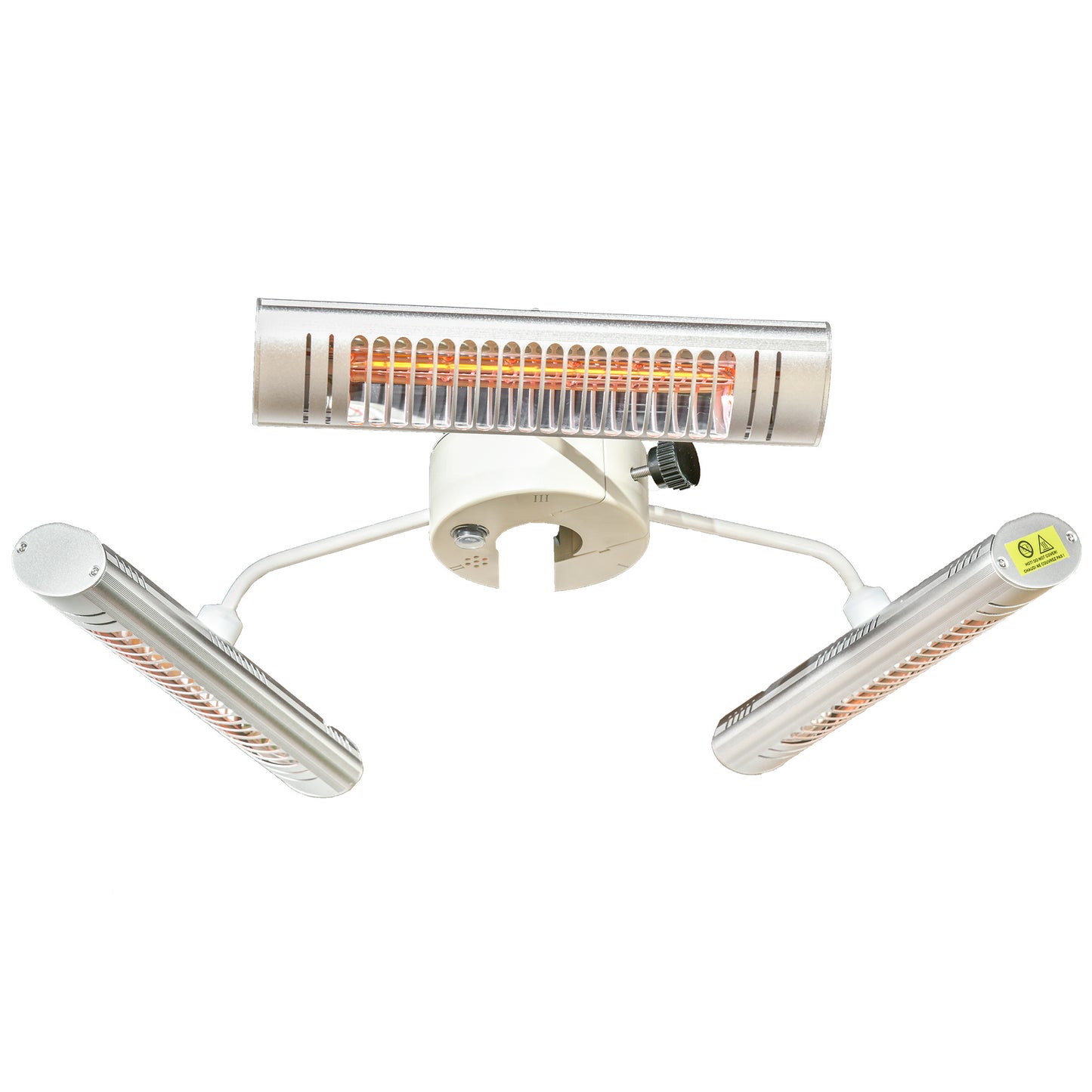 Electric Patio Heater with 3 Heating Panels and Ultra-low Glare, Aluminum Alloy Parasol Heater with Infrared Remote Cont