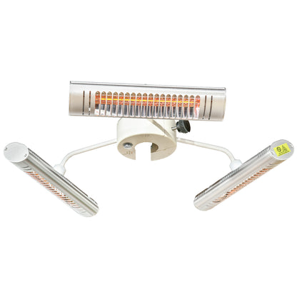 Electric Patio Heater with 3 Heating Panels and Ultra-low Glare, Aluminum Alloy Parasol Heater with Infrared Remote Cont