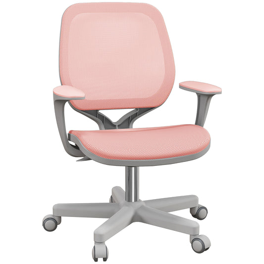 Office Chair, Small Computer Desk Chair with Mesh Back, Swivel Castors, Arm, Pink