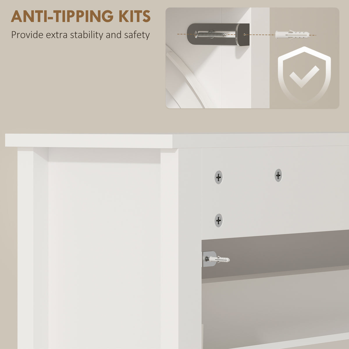Slim Shoe Cabinet with 3 Flip Drawers, Shoe Storage Cabinet with Adjustable Shelves for Entryway, Holds 18 Pairs, White