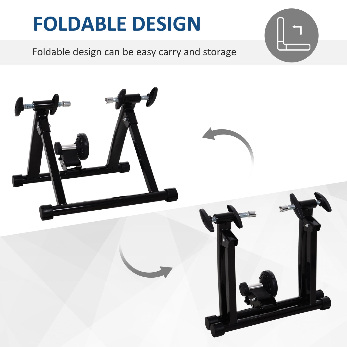Soozier Foldable Indoor Bike Trainer, Stationary Bicycle Stand for Riding Exercise, 26-28" & 700C Wheels, Quick Release 