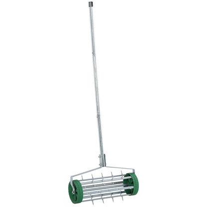 Manual Lawn Aerator with Adjustable Handle, Lawn Aerator Machine, Grass Aerator for Lawn, Yard, Garden