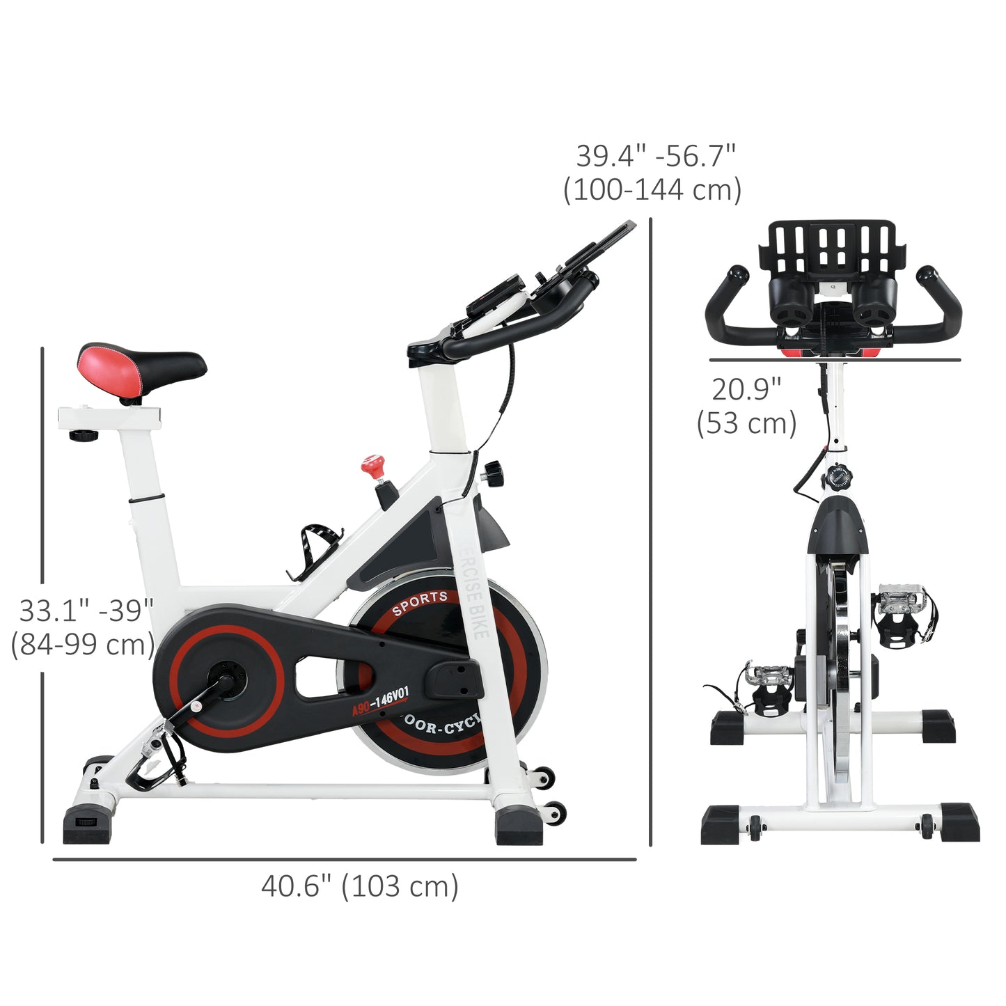 Soozier Adjustable Upright Stationary Exercise Bike with LCD Display, Suitbale for Beginer and Home Gym, Indoor Cycling 