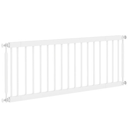 26"-37" Dog Gate, Adjustable Pet Gate, Fits 14" Tall with 2 Extension, Pressure Mount Kit for Stairs and Doorways, White