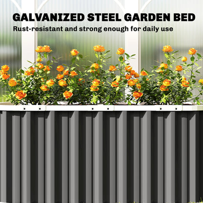 Galvanized Raised Garden Bed, Deep Root Planter Box, Outdoor Garden Bed with Plant Labels, 5' x 2' x 2', Dark Grey
