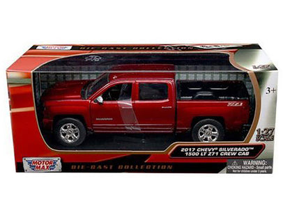 2017 Chevrolet Silverado 1500 LT Z71 Crew Cab Metallic Red 1/27 Diecast Model Car by Motormax