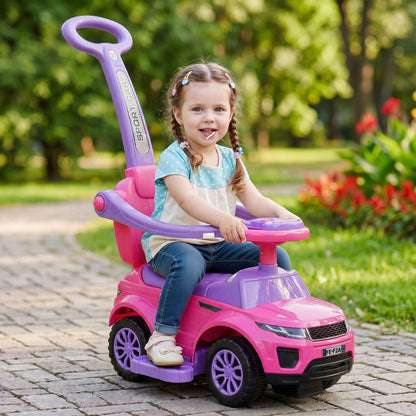 VarietyKart 3 in 1 Kid Ride on Push Car, Toddlers Sliding Walking Car, with Horn, Music, Light, Parent Control Handle, S