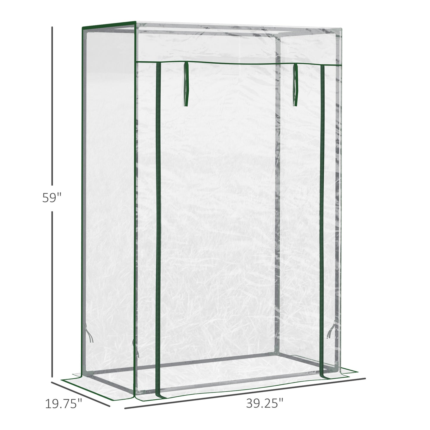 40"L x 20"W x 59"H Walk-in Garden Greenhouse with Steel Frame Outdoor Hot House Tomato Plant Warm House w/ Roll up Door,