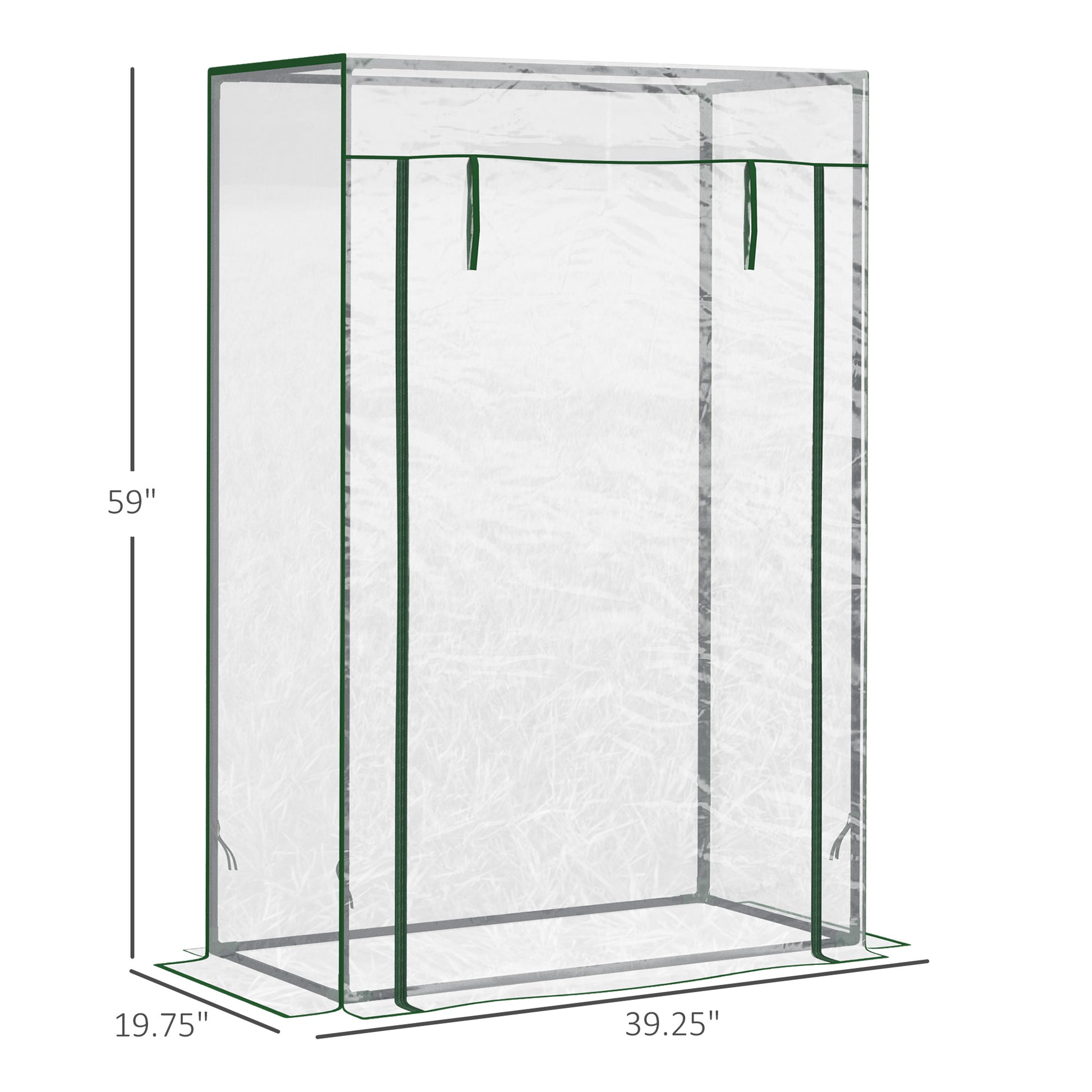 40"L x 20"W x 59"H Walk-in Garden Greenhouse with Steel Frame Outdoor Hot House Tomato Plant Warm House w/ Roll up Door,