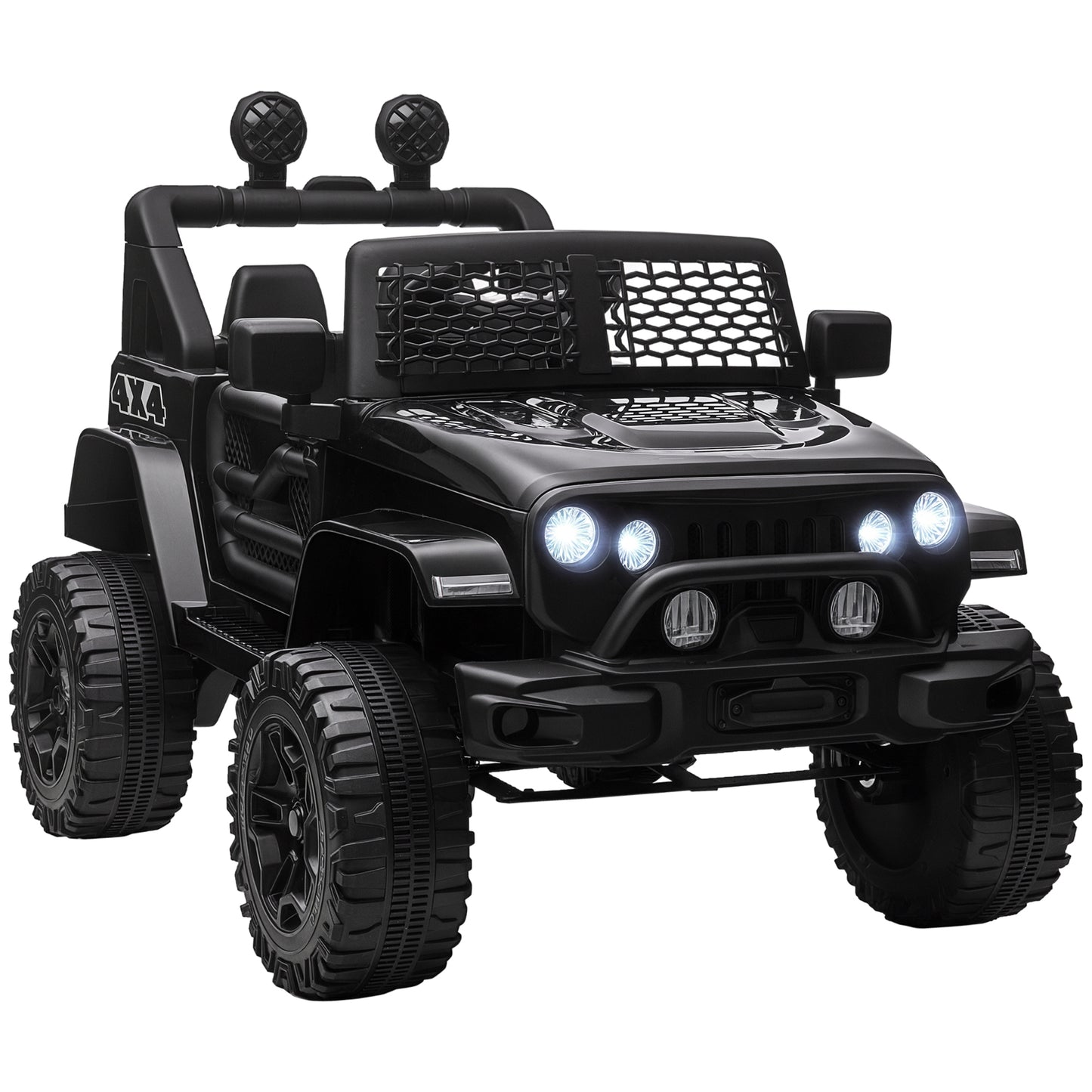 VarietyKart 12V Battery Powered Kids Ride On Car Off Road Truck Toy w/ Parent Remote, Black