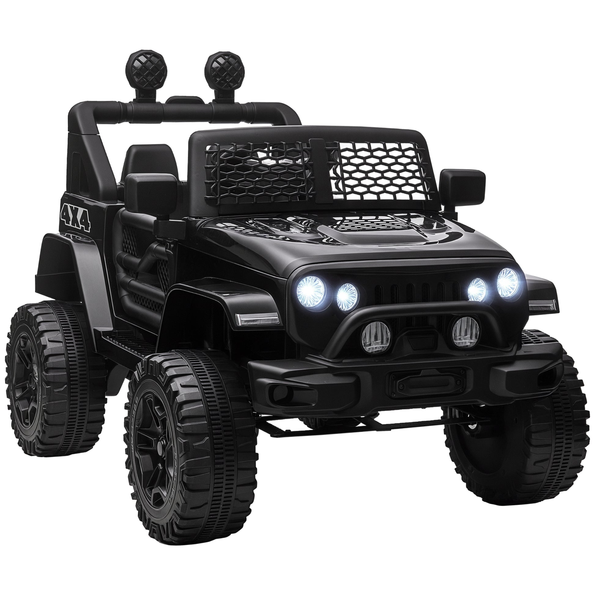 VarietyKart 12V Battery Powered Kids Ride On Car Off Road Truck Toy w/ Parent Remote, Black