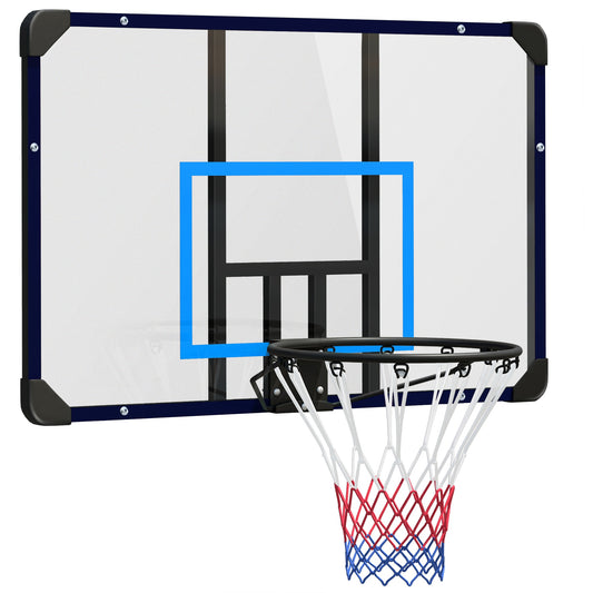 Soozier Wall Mounted Basketball Hoop, Mini Hoop with 45" x 29" Shatter Proof Backboard, Durable Rim and All-Weather Net 