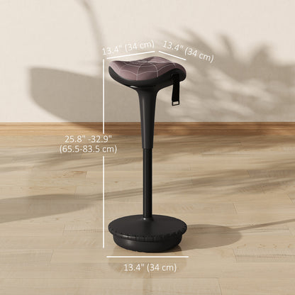 Backless Wobble Stool Chair, Standing Desk Chair, Adjustable Learning Stool for Office Desks, with Rocking Motion, Brown