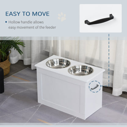 Large Elevated Pet Feeder with Storage Dog Pet Diner Function 2 Stainless Steel Dog Bowls Elevated Base for Large Dogs a