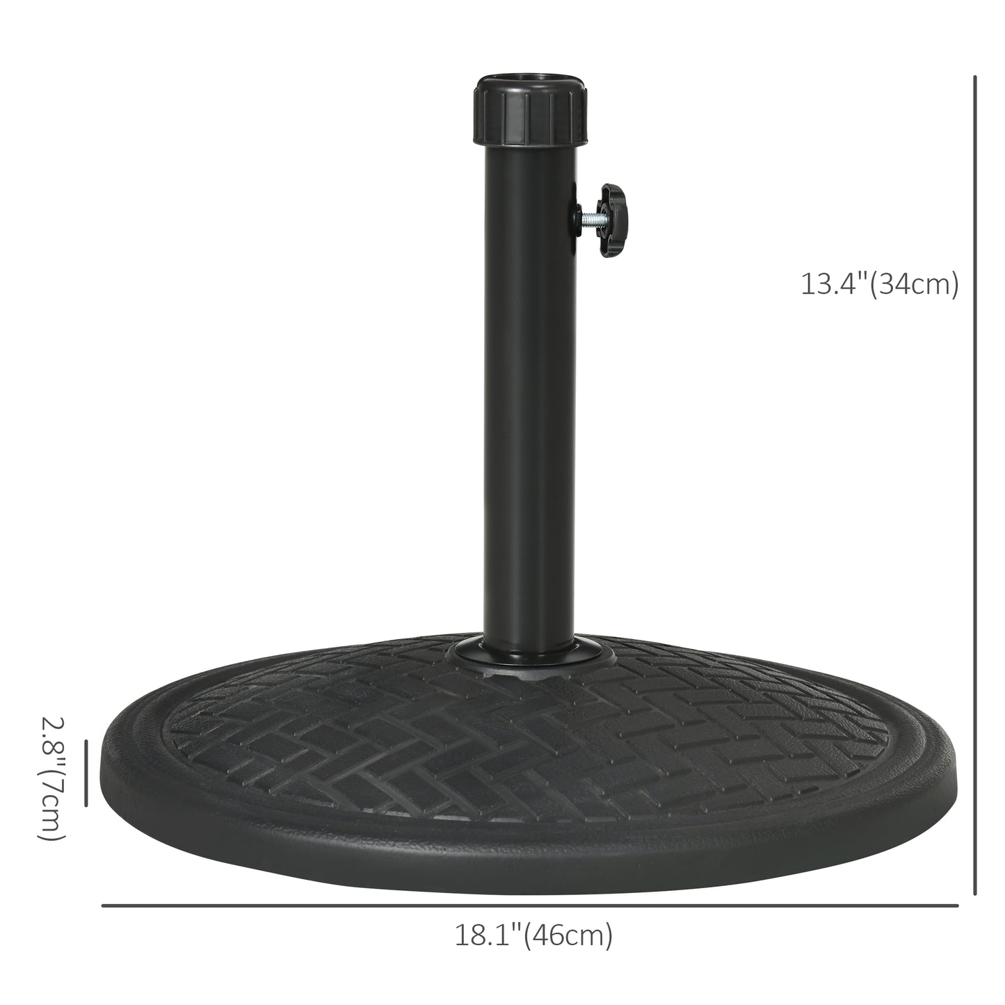 31lbs Concrete Round Patio Umbrella Base Holder, Outdoor Market Umbrella Stand Weight for Lawn, Deck, Backyard, Garden, 