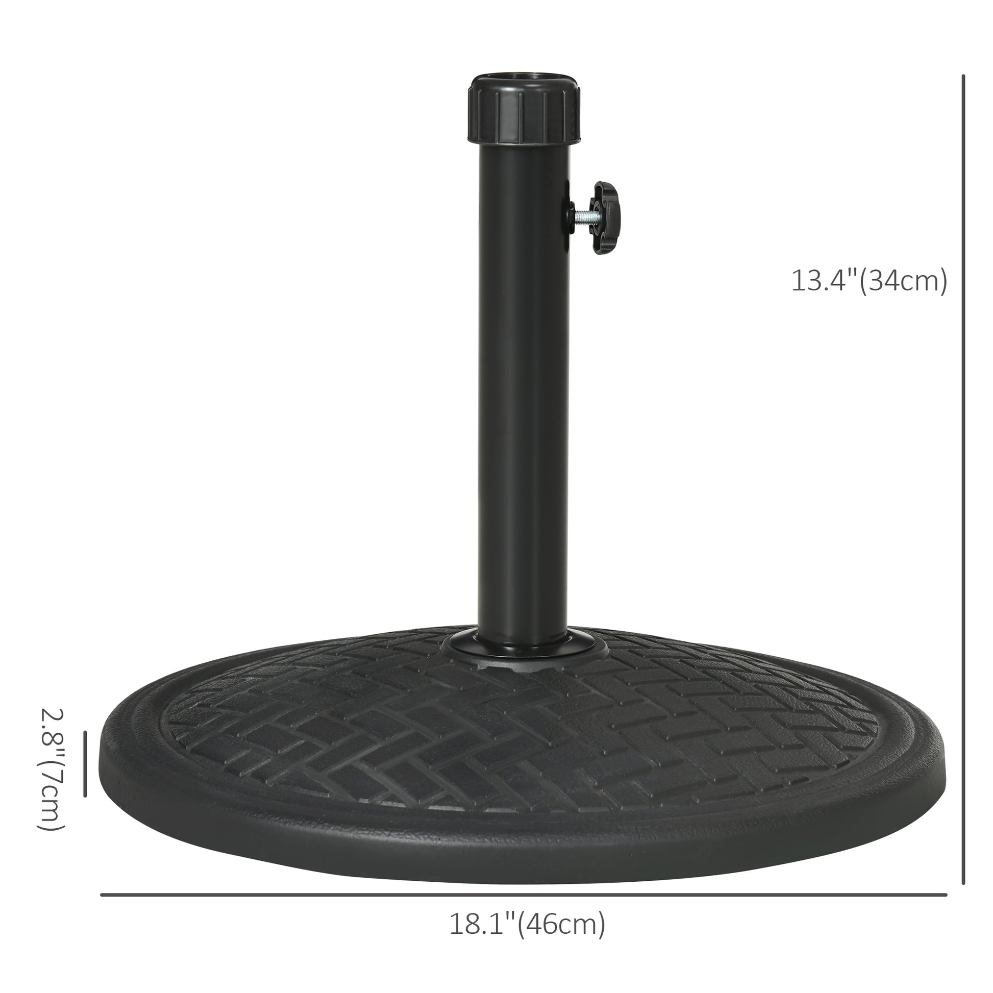 31lbs Concrete Round Patio Umbrella Base Holder, Outdoor Market Umbrella Stand Weight for Lawn, Deck, Backyard, Garden, 