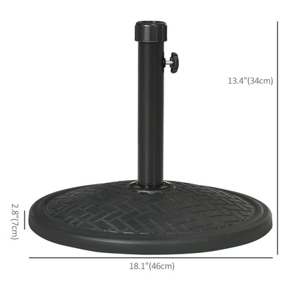 31lbs Concrete Round Patio Umbrella Base Holder, Outdoor Market Umbrella Stand Weight for Lawn, Deck, Backyard, Garden, 