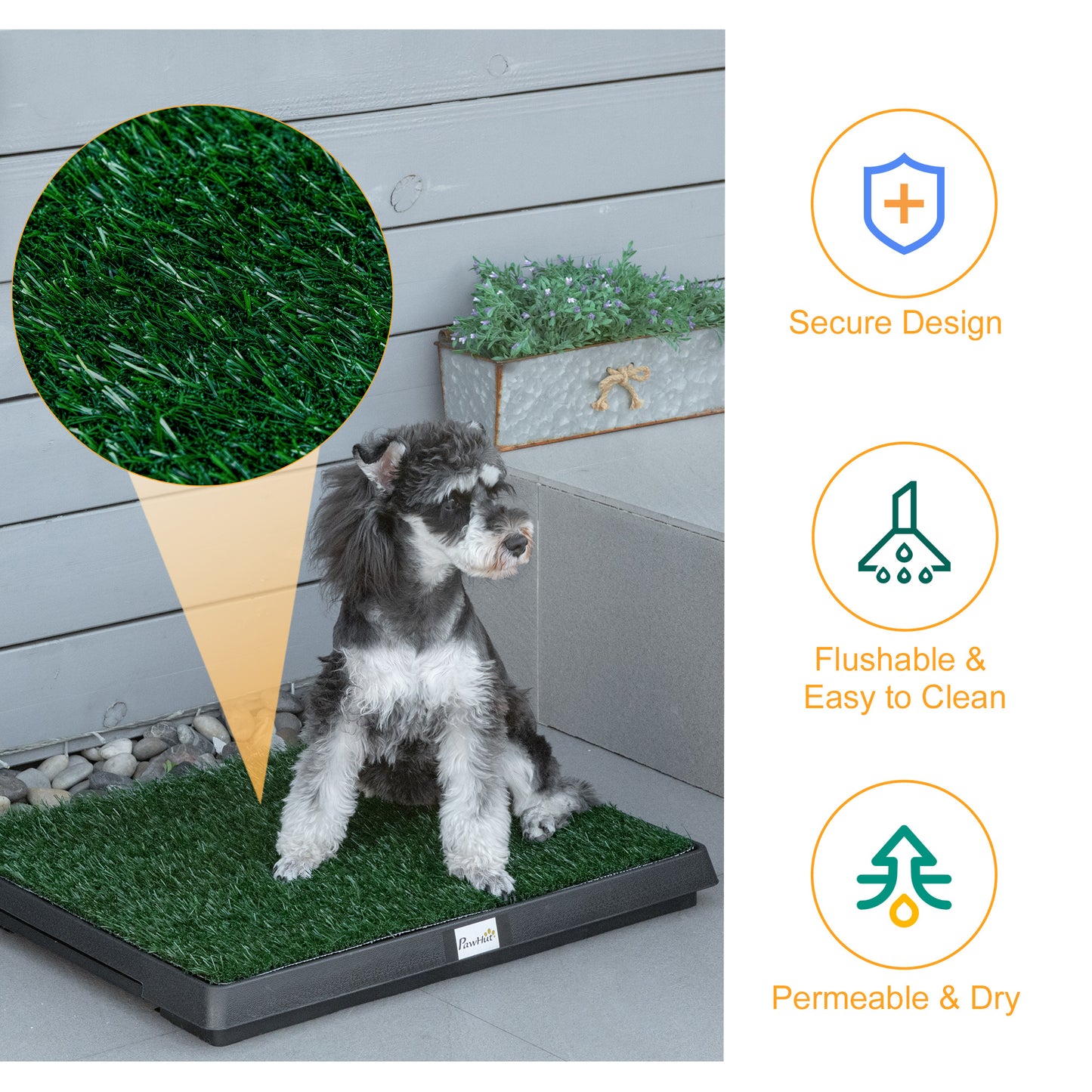 Dog Grass Pad with Tray, Artificial Grass for Dogs, Doggy Bathroom Toilet Potty Tray Indoor Outdoor Puppy Potty Training