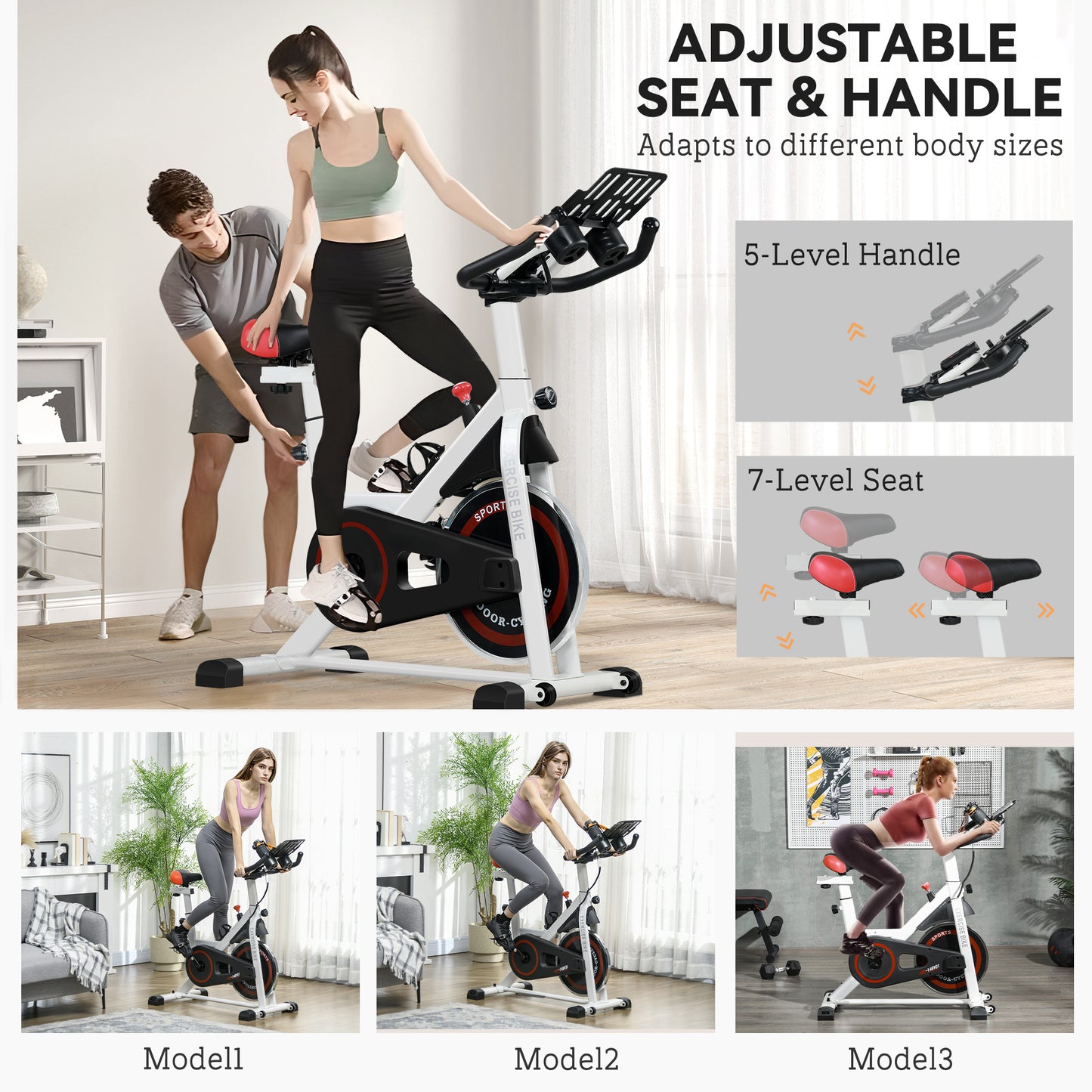 Soozier Adjustable Upright Stationary Exercise Bike with LCD Display, Suitbale for Beginer and Home Gym, Indoor Cycling 