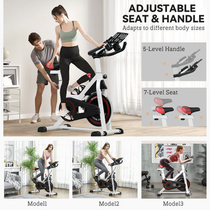Soozier Adjustable Upright Stationary Exercise Bike with LCD Display, Suitbale for Beginer and Home Gym, Indoor Cycling 