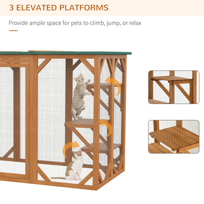71"L Catio Outdoor Cat Enclosure, Indoor Cat Cage, Pet House, Small Animal Hutch for 1-2 Rabbit, Kitten, Kitty Crate Ken