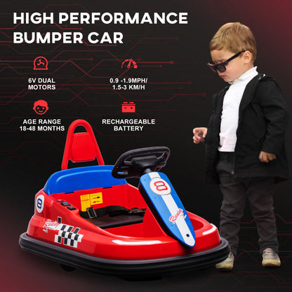 VarietyKart Kids Bumper Car, 6V 360° Rotation Electric Ride on Car, Twin Motors Battery Powered Toy with Music, Horn and