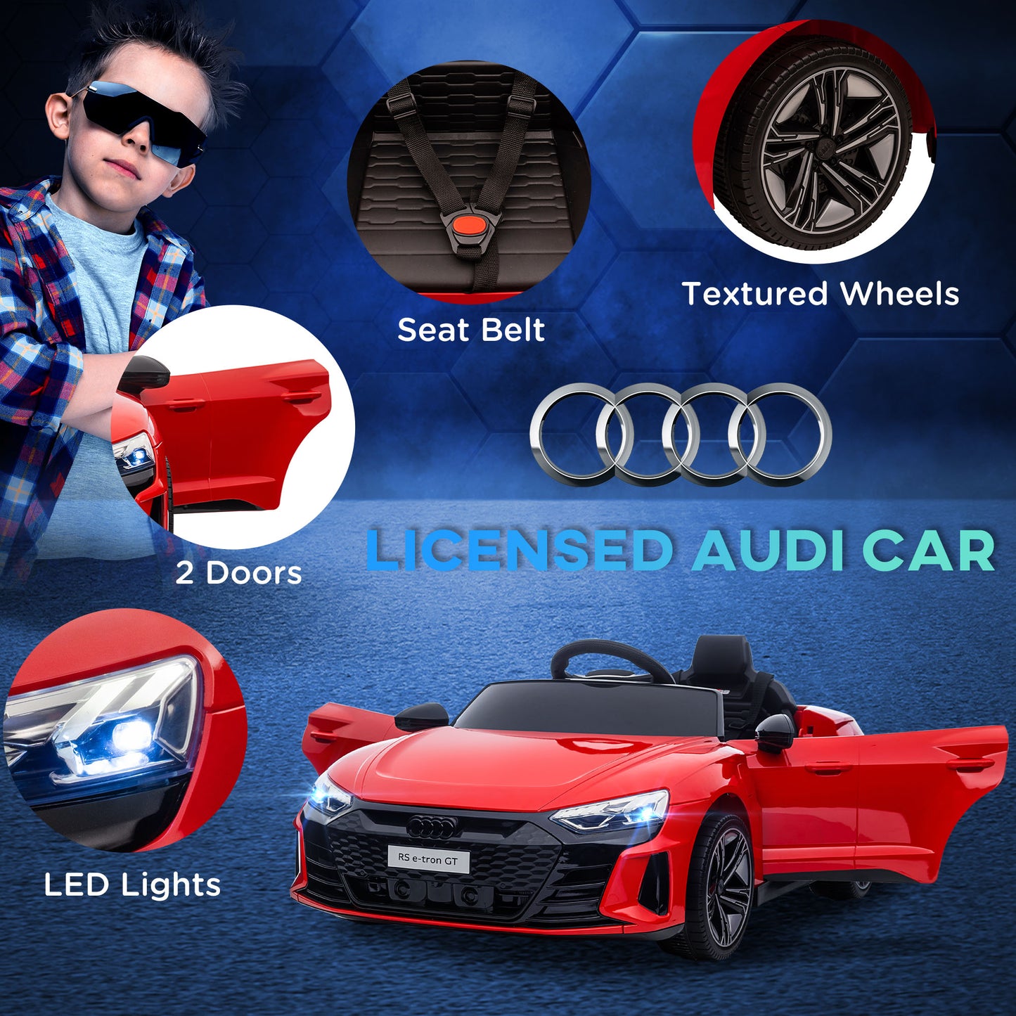 VarietyKart Ride-On Toy On Car with Remote Control, 12V 3.1 MPH Electric Ride for Kids w/ Suspension System, Horn Honkin
