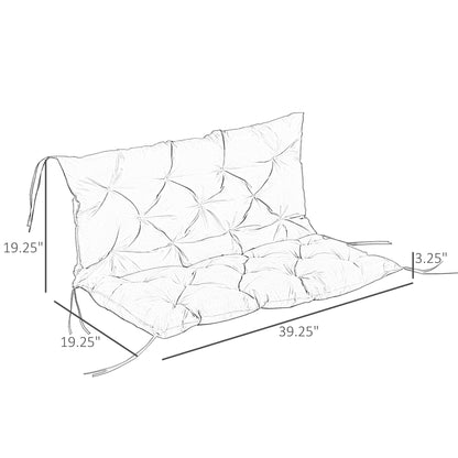 Porch Swing Cushion Garden Bench Cushion with Backrest, Non-Slip 2-seater Soft Pad, Swing Chair Mat Replacement for Indo